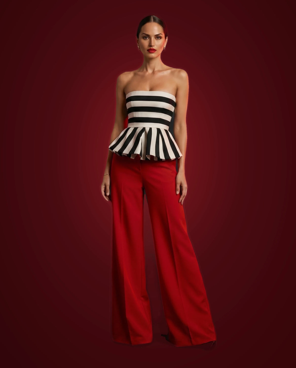 Code 3 Ribbon Trouser Set by LOVE by Hanan Bakri