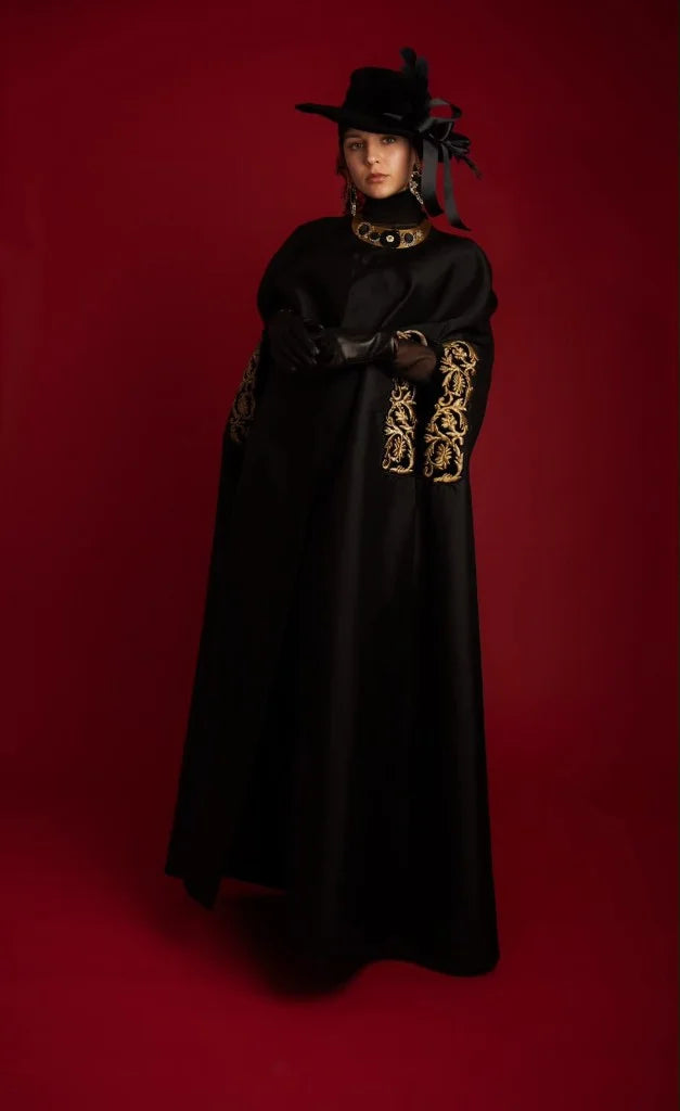 Gold Filigree Cape Abaya