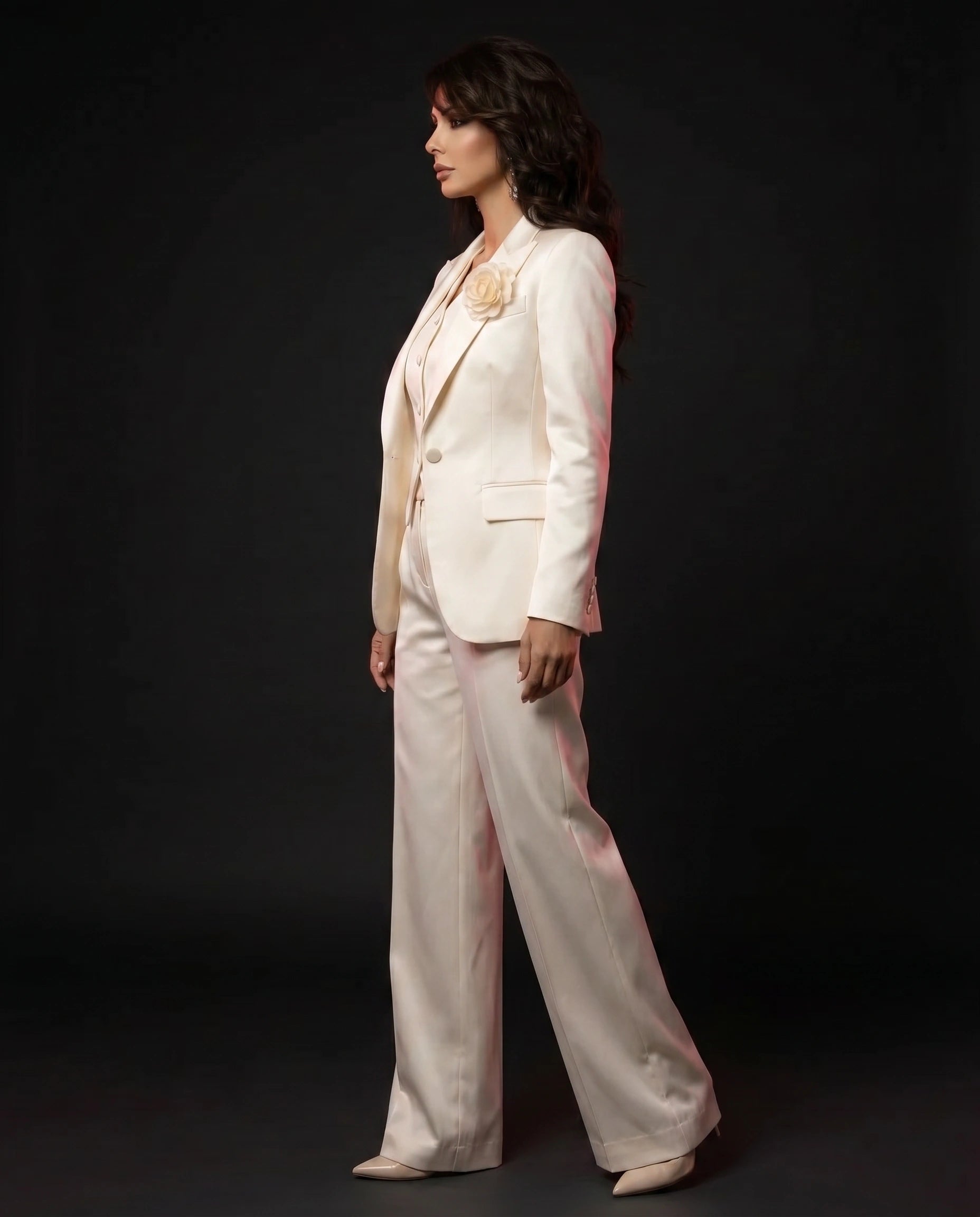 Pearl Ivory Power Suit by LOVE by Hanan Bakri, view 2