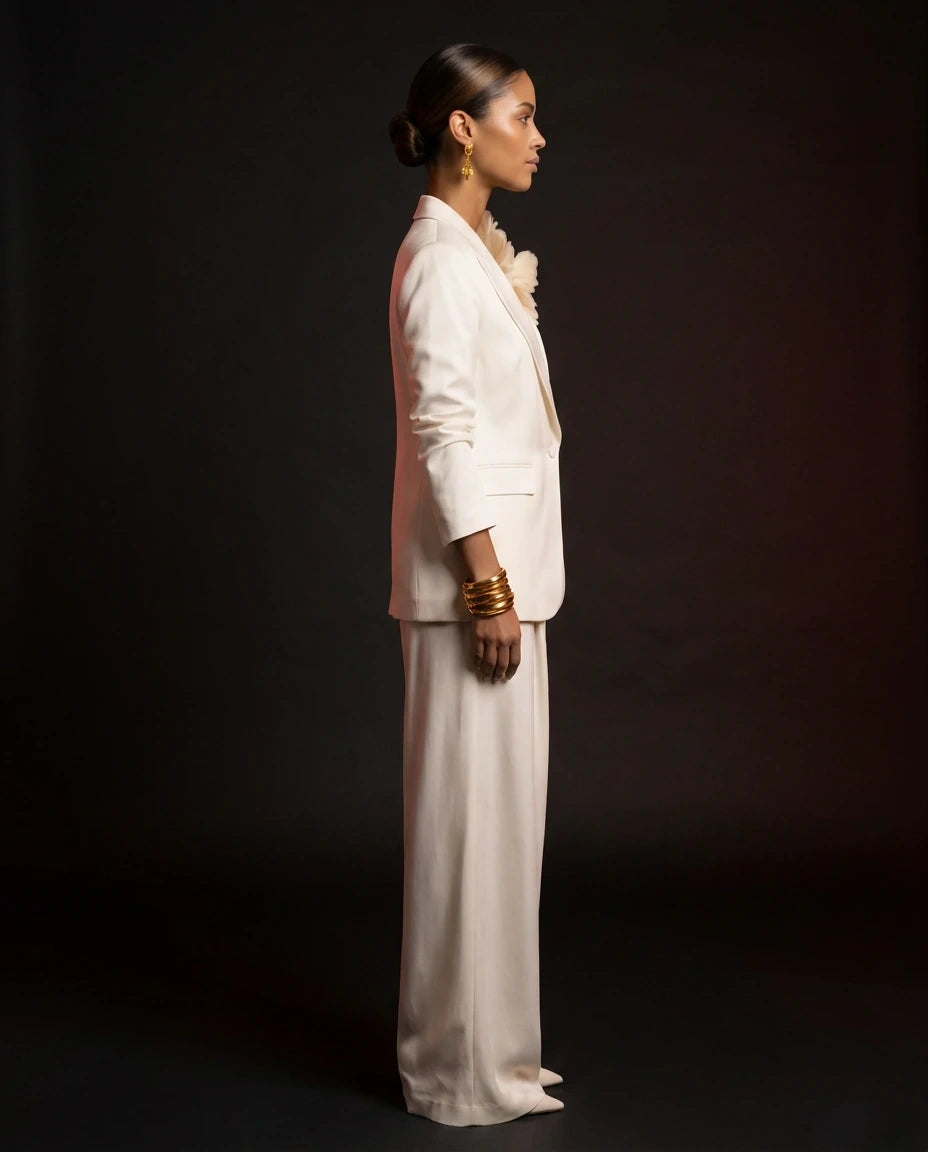 Ivory Flower Suit by LOVE by Hanan Bakri, view 2