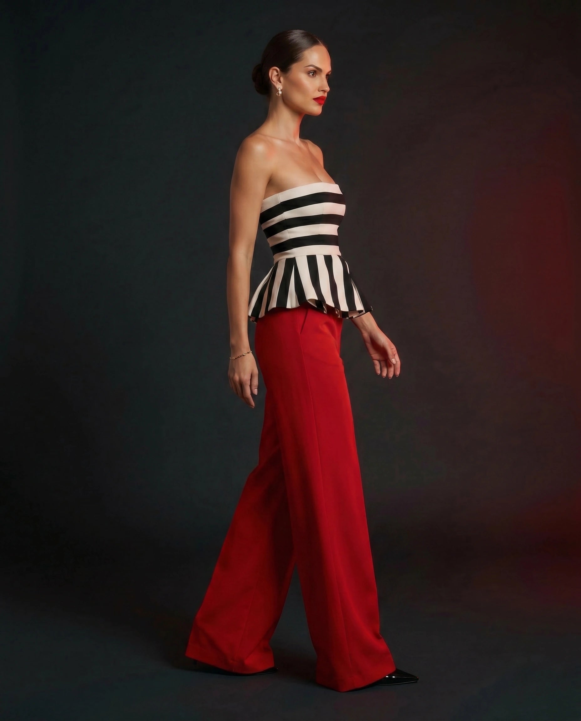 Code 3 Ribbon Trouser Set by LOVE by Hanan Bakri, view 2