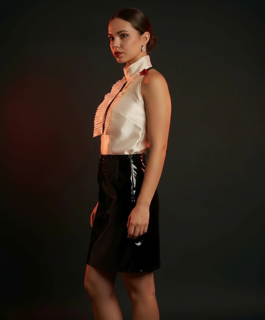 Vinyl Noir Halter Set by LOVE by Hanan Bakri, view 3