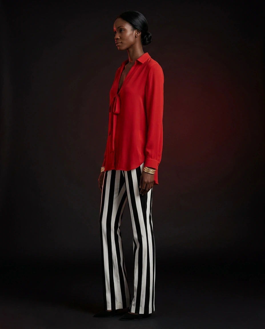 Scarlet Tie Shirt Set by LOVE by Hanan Bakri, view 3