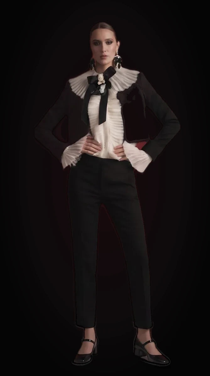 Noir Ruffle Tailored Set by LOVE by Hanan Bakri, view 4