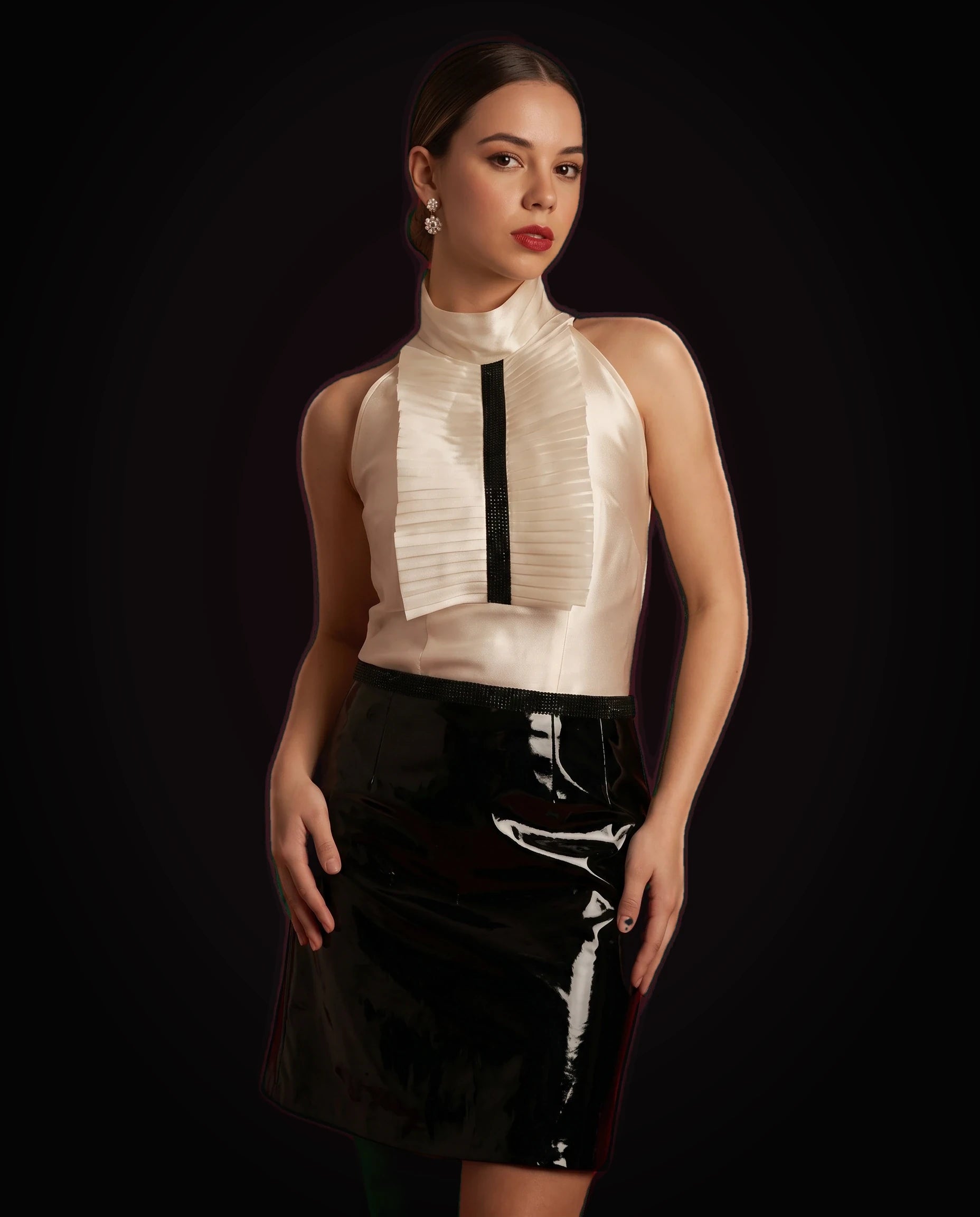 Vinyl Noir Halter Set by LOVE by Hanan Bakri, view 4