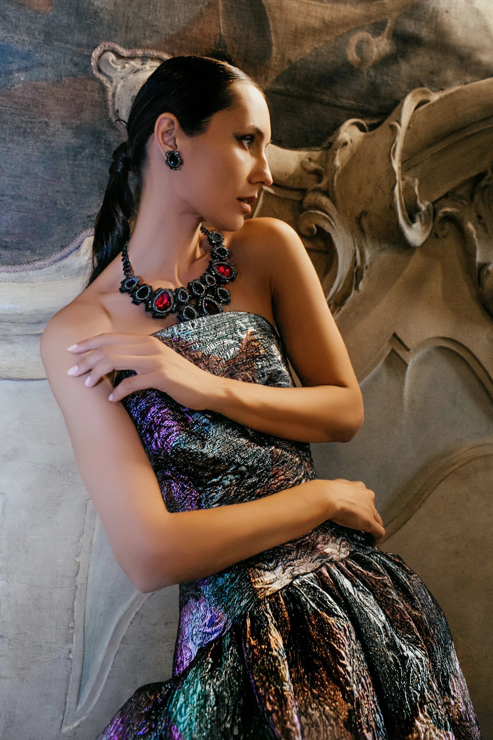 Ivory Whisper Embroidered Couture Gown by Maison Hanan, view 4