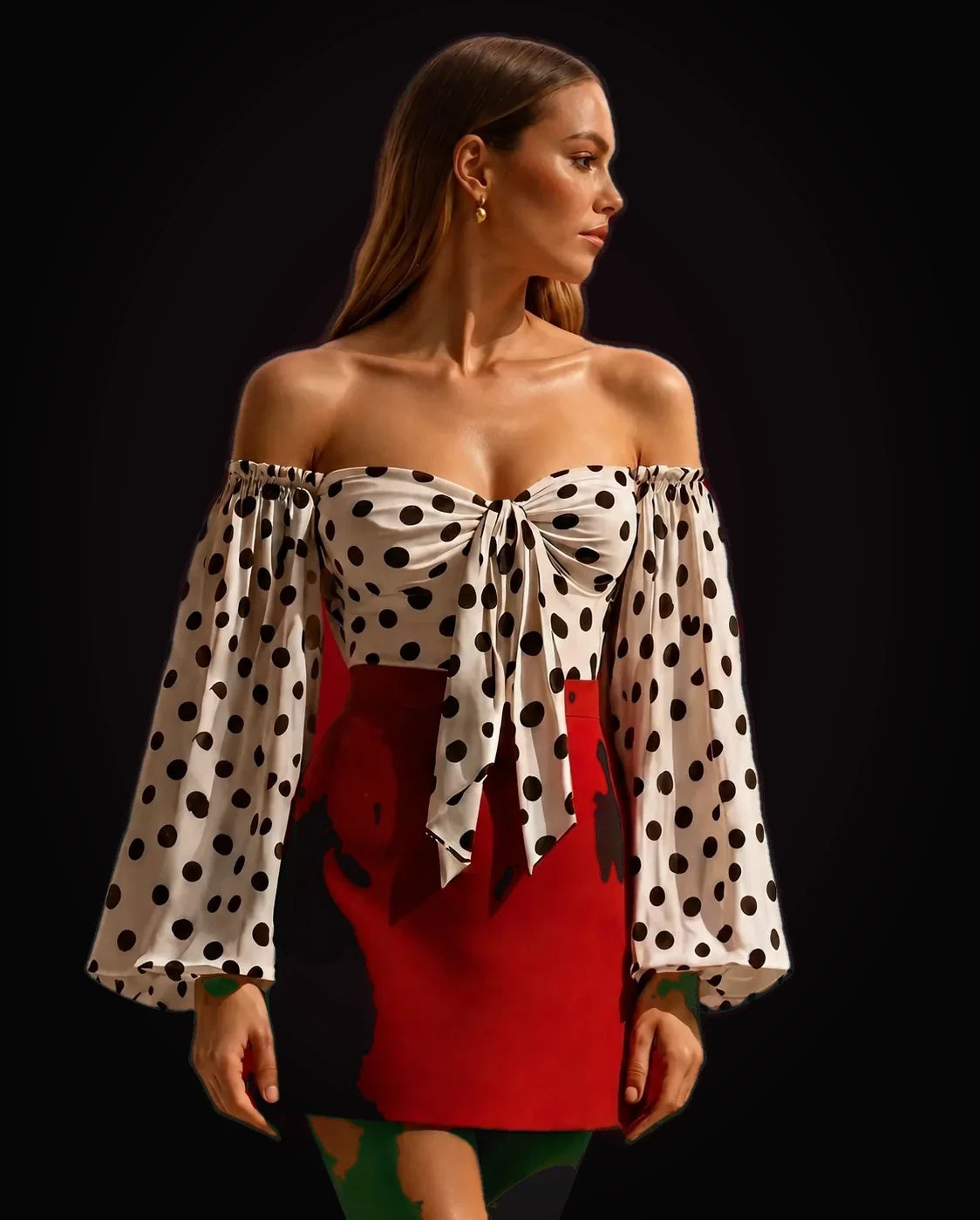 Polka Bow Red Mini Set by LOVE by Hanan Bakri, view 4