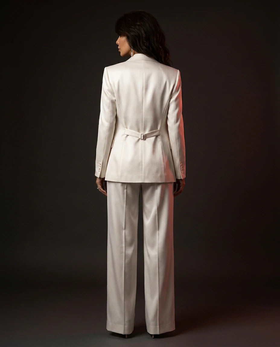 Pearl Ivory Power Suit by LOVE by Hanan Bakri, view 4