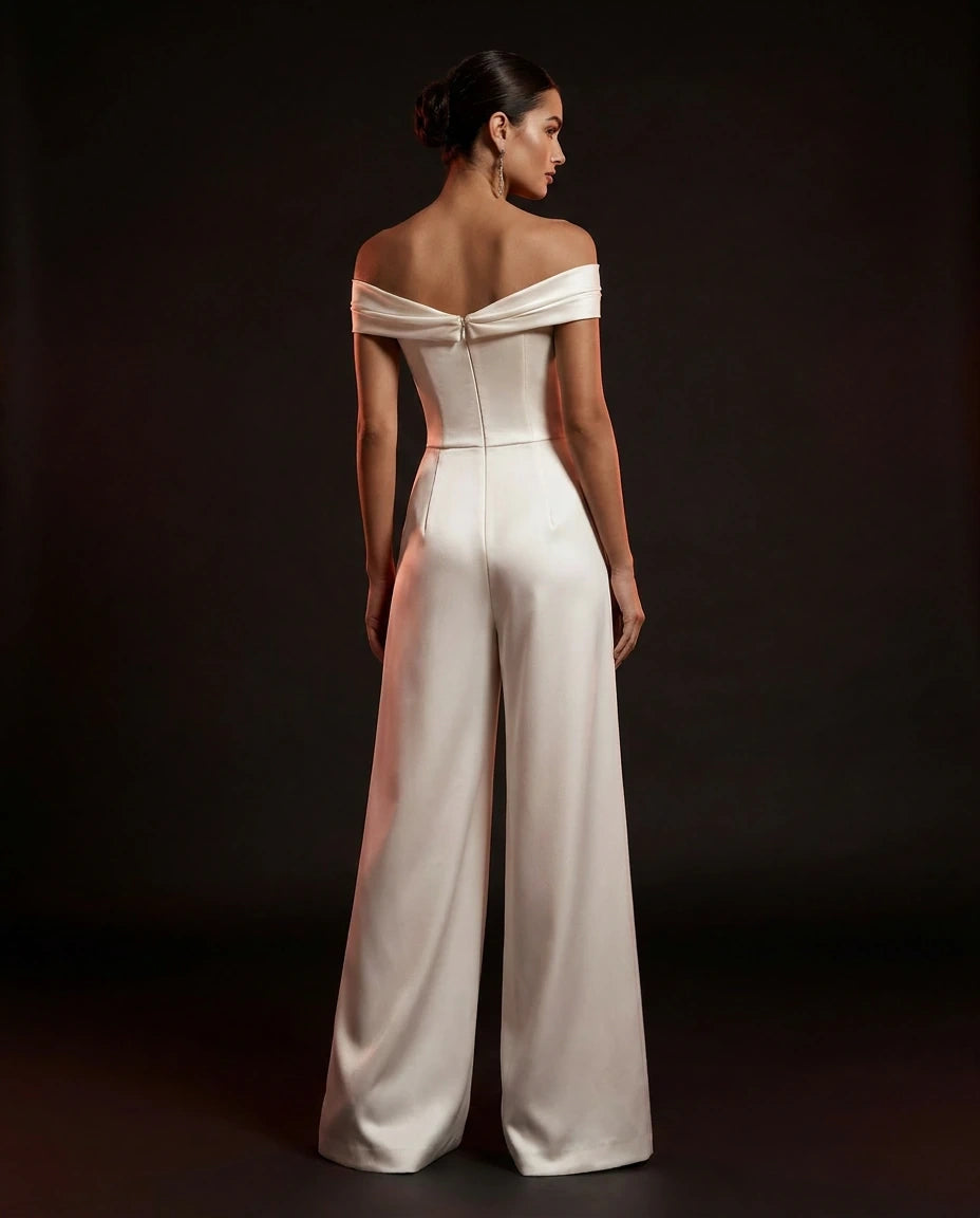 Ivory Ribbon Jumpsuit by LOVE by Hanan Bakri, view 4