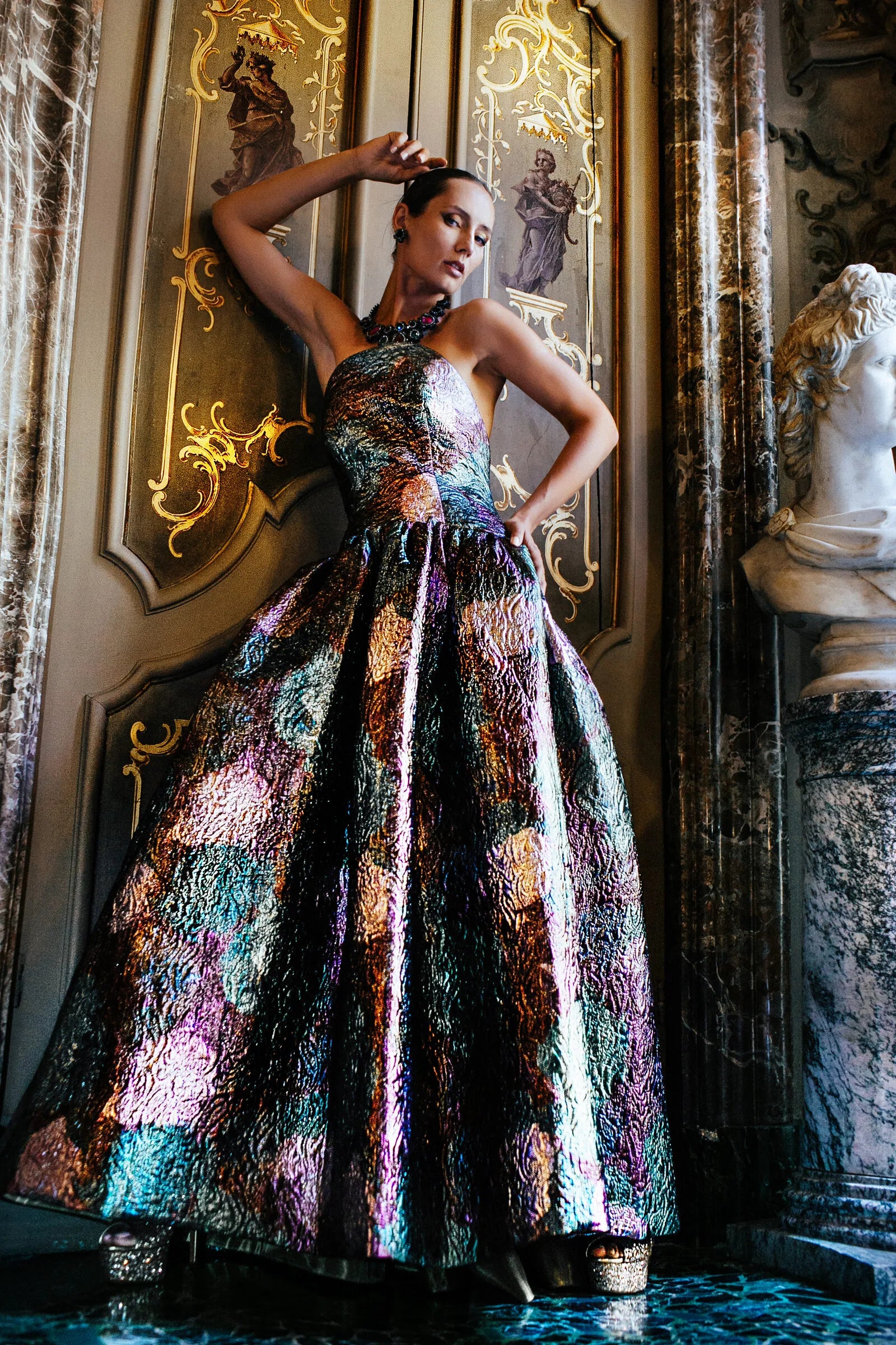 Ivory Whisper Embroidered Couture Gown by Maison Hanan, view 7