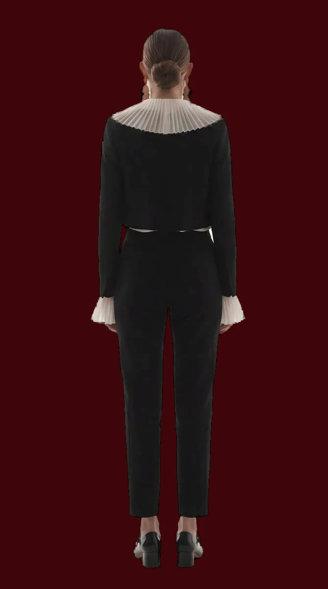 Noir Ruffle Tailored Set by LOVE by Hanan Bakri, view 2 [lane20]