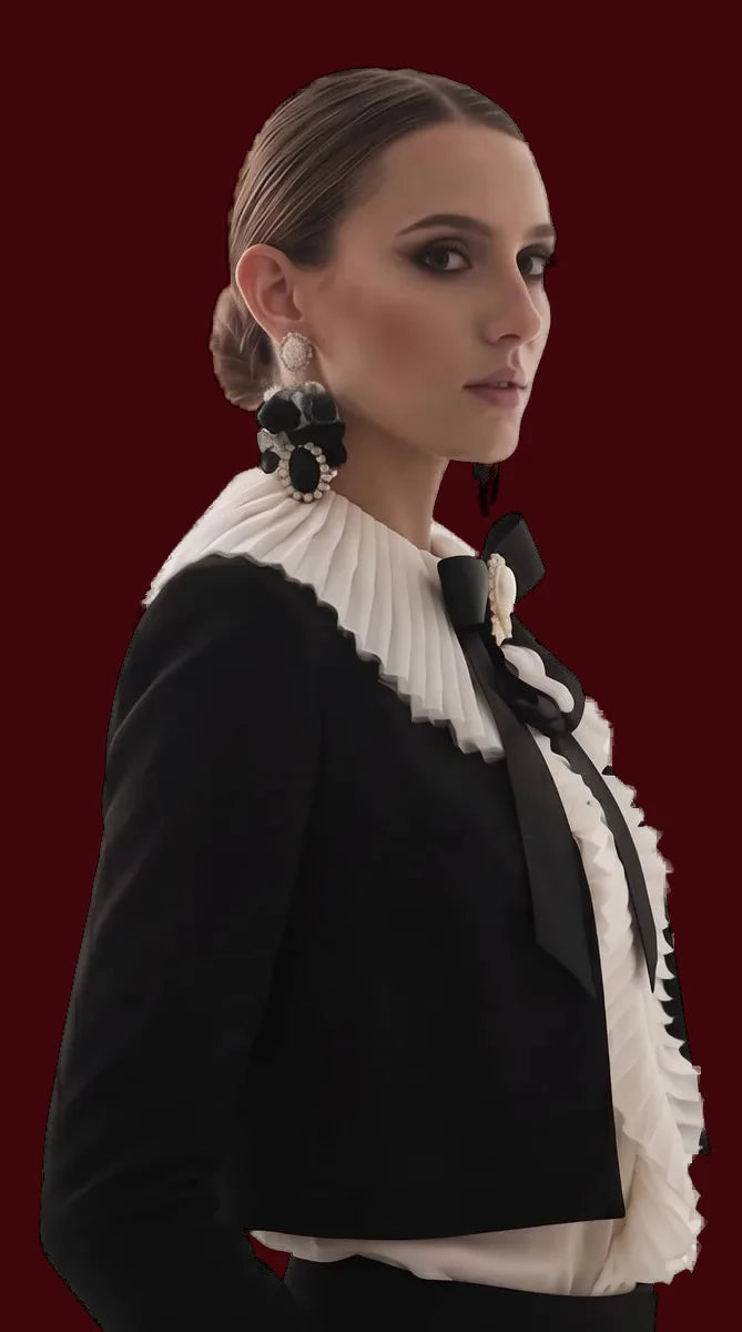 Noir Ruffle Tailored Set by LOVE by Hanan Bakri, view 3 [lane20]